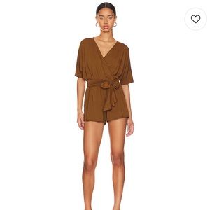 Lovers and Friends Nighttime Sky Romper in Coffee Brown